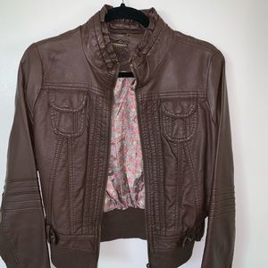 Brown leather jacket